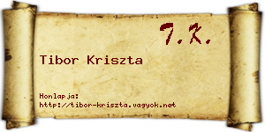Tibor Kriszta névjegykártya